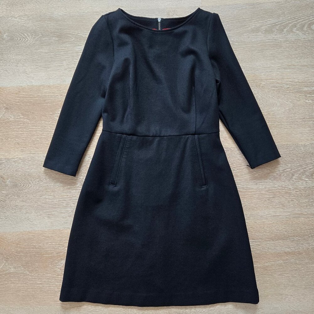 Spanx Perfect A-Line 3/4 Sleeve Dress Black Small Work Travel Business Chic NWOT